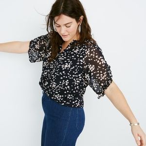 Madewell Memento Ruffle-Sleeve Top Drifting Petals
